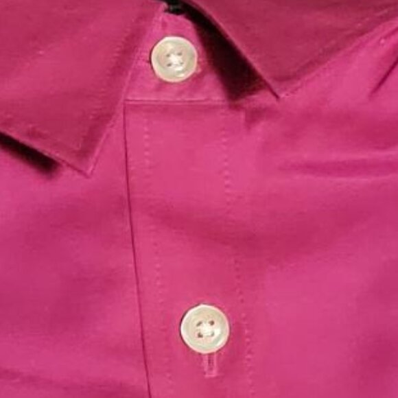"LAND'S  END" WOMEN PINPOINT OXFORD FUSHCIA SHIRT - SIZE 8 - [NWOT] - Picture 6 of 9